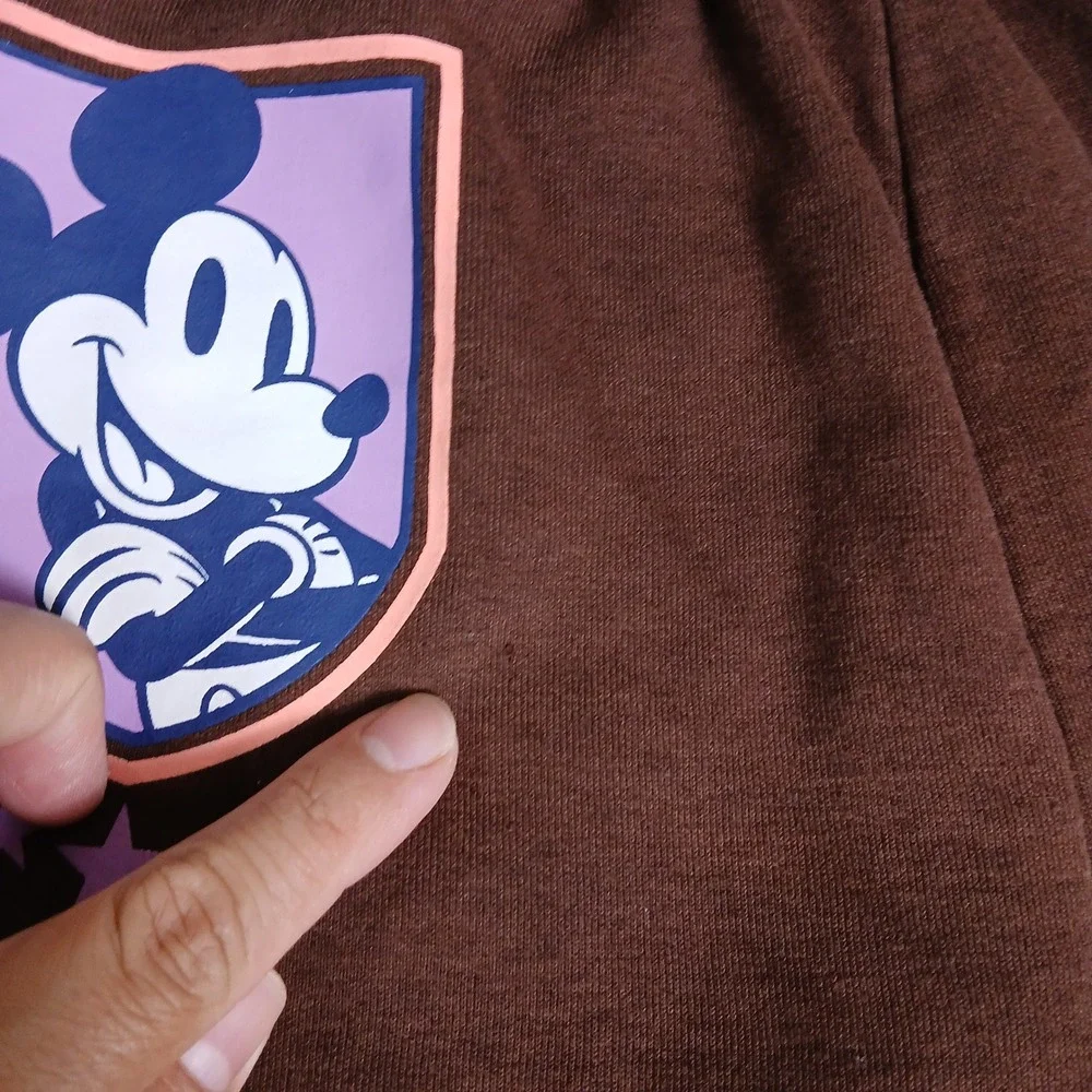 HM Disney Mickey Mouse Joggers Brown Varsity Graphic Sweatpants Kids 11-12Y
